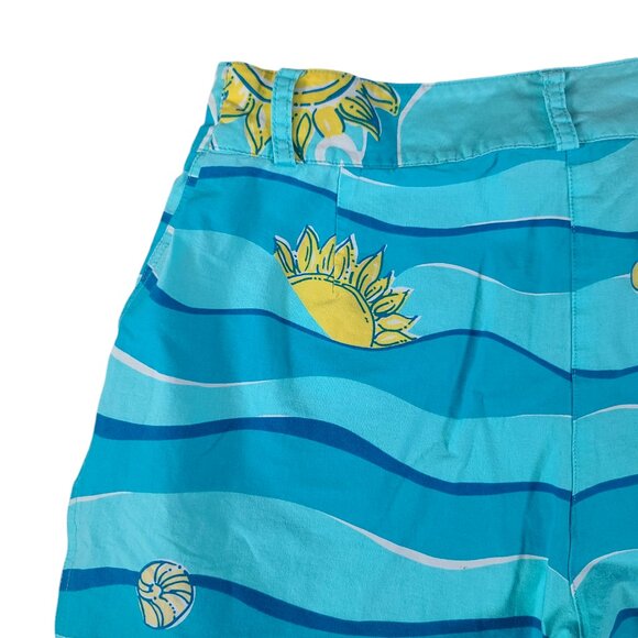 Lily Pulitzer Cropped Pants Girls 10 (28x23) Beach Blue Summer Ocean - Picture 6 of 11